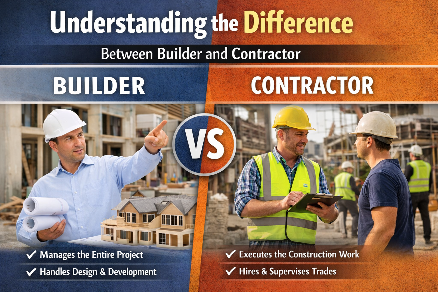 Understanding the Difference Between Builder and Contractor