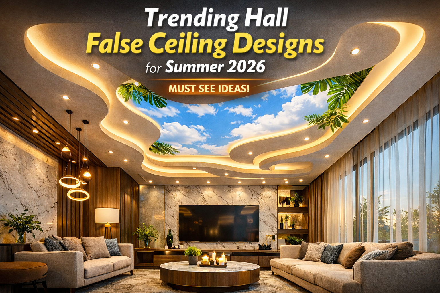 Most Trending Hall False Ceiling Design You Should Check This Summer in 2026